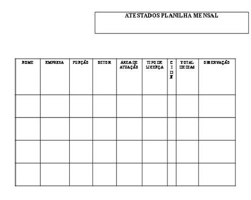 Planilha mensal de Atestados mdicos 